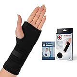 Dr. Arthritis - Handgelenkbandage inkl. Handbuch vom Arzt - Kompressive Handgelenk Bandagen Für Links- Und Rechtshänder - Bandage Handgelenk Für Männer & Frauen - Handgelenkstütze Schwarz (M)