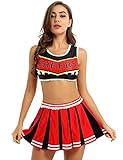 NC Cosplay,Frauen Schulmädchenuniform Cheer Leader Student Kostüm mit Faltenrock