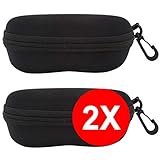TBOC Brillenetui Hartschale für Gürtel – (Pack: 2 Einheiten) Lesebrille Sonnenbrille Sportbrille Groß Modern Leicht Design mit Haken zum Umhängen mit reißverschluss Auto Tasche Damen H
