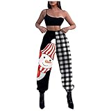 Banbry Haremshose Damen Hosen Weihnachten Drucken Strandhose Autumn Winter Freizeithose Frauen Jogginghose Trainingshose Sporthose Fitnesshose Pluderhose für Sport Yoga Tanz Jogging