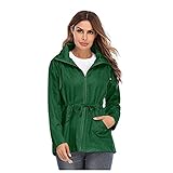 YAOBF Regenjacke Damen Wasserdicht Regenjacke mit Kapuze Wasserdicht Regenparka Regenmantel Outdoorjacken Sportjacken Windbreaker Jacken ÜBergangsjacke Winddichte Wasserabweisend(Grün,M)