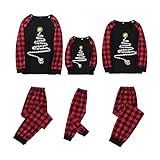 Familien-Schlafanzug mit Elch-Motiv, für Damen, Herren, Kinder, Baby, Nachtwäsche, langärmelig, Loungewear, G-red, 48