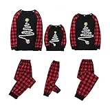 Familien-Schlafanzug mit Elch-Motiv, für Damen, Herren, Kinder, Baby, Nachtwäsche, langärmelig, Loungewear, G-red, 48