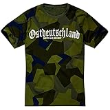 Männer und Herren Tarn T-Shirt Camouflage Ostdeutschland Härter als der Rest Größe S - 7XL