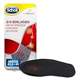 Scholl In-Balance 3/4 Einlegesohlen für Schuhe in Größe 42,5-45 – Sohlen bei Schmerzen von Knie bis Ferse – 1 Paar nicht klebende Einlag