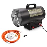 Faziango Gasheizer für Gasflasche Gasdruckregler 700mbar Gasschlauch Gasheizofen Gasheizgerät Gasheizgebläse Innenbereich, Camping. (10KW)