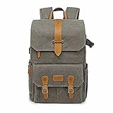 SSMDYLYM Fotografie Retro Wasserdichte Batik Leinwand Rucksack W USB Port Fit 15,6 Zoll Laptop Männer Kameratasche Tragetasche (Color : Green, Size : 28 * 16 * 43cm)