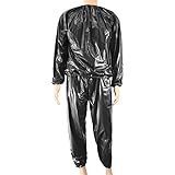 SADWF Gewichtsverlust Anzug Saunaanzug Overall Sportanzug Saunaanzüge für Männer Frauen Trainingsanzug Abnehmen Anti Rip Fitness Sportjacke (Color : Black, Size : XL)