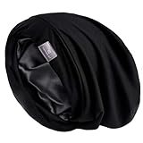 YANIBEST Bonnet Schlafmütze, Satin Gefüttertes Extra Großes Slouchy Beanie Mütze, Sleep Cap für D