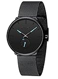 CIVO Herren Uhren Ultra Dünne Schwarze Herren Uhr Minimalist Wasserdicht mit Edelstahl Mesh Herren Armbanduhren Kleiden Sie Klassisches Geschäft Herrenuhr Q