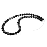 ACAMPTAR 8mm Rund Edle Schwarz Ony Perlen Bead Strang Halb