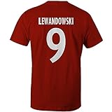 Robert Lewandowski 9 Club Player Style T-Shirt Red/White, S