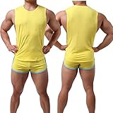 Alwayswin Herren Unterhemd Regular Fit Trägershirts Ärmellos Rundhals Muskelshirt Tankshirt Training Laufen Sport Fitness Bodybuilding Sporttop Laufshirt für Männer Sommer Basic Sportshirt W