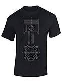 Petrolhead Industries: Kolben Skizze - Auto Shirt - Geschenk für Autoliebhaber - T-Shirt für alle Tuning-, Drift-, und Motorsport Fans (3XL)