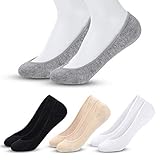 MELLIEX 4 Paar Unsichtbare Ballerina Socken Damen Atmungsaktive Kurze Dünne Socken, Schwarz Weiß Grau Nack