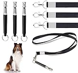 Hundepfeife mit Pfeifengurt, 3-teilig Professionelle Ultraschallpfeife Hochfrequenz einstellbar mit Lanyard Dog Training Kit Hundepfeife, um das Bellen zu stoppen 3 Pcs für effektives Hundetraining