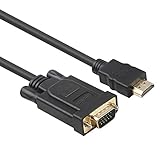 BENFEI HDMI zu VGA Konverter-Kabel 1,8m, HDMI zu VGA D-SUB 15 Pin M/M Unterstützung Volles 1080P umwandeln Signal von HDMI Eingang Laptop HDTV zu VGA Ausgang Monitoren Projektor,Fernsehapp