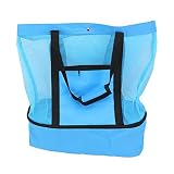 Mothinessto Mesh-Strandtasche, Multifunktions-Strandtasche, strapazierfähiges Stoff-Mesh-Design für den Garten(Blau)