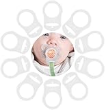 TankerStreet 10 Stück Silikonring Adapter Baby Ring Adapter für Schnullerketten Klar Silikon-Button Stil Schnalle Halterungen den Fall Verhindern Transp
