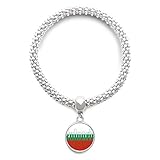 DIYthinker Damen Bulgarien Land Flagge Name Sliver Armband Laufende Anhänger Schmuck