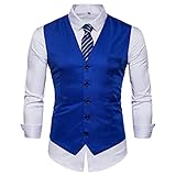 PANBOB Weste Herren V Ausschnitt Slim Fit Einfarbig Jacke Herren Business Bankett Gastgeber Hochzeit Work All-Match Ärmellos Jacke Herren Einfachheit Mode Lassig Weste H