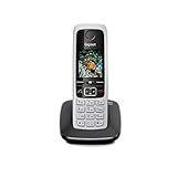 Gigaset C430 Schnurloses Telefon ohne Anrufbeantworter (DECT Telefon mit Freisprechfunktion, klassisches Mobilteil mit TFT-Farbdisplay) schwarz-silb