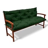 Beautissu Flair BR Bankauflage 150x50x50cm Sitzkissen & Rückenkissen Polster Auflage Gartenbank Gartenmöbel Bank Kissen Sitzauflage Dunkelgrü