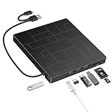 Ultra Slim Externes CD Laufwerk, BEVA Typ-C USB 3.0 DVD Laufwerk RW CD DVD Brenner mit SD-TF-Kartenleser Hohe Datenübertragung für Laptop, Desktop Mac, iOS, Windows 10/8/7 / XP/Linux/Vista, Plug&Play