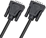 DTECH DB9 RS232 Serienkabel Stecker zu Stecker Null Modemkabel Volle Handshake 7-Draht-Frequenzweiche für die Datenkommunikation (1,5 Fuß, schwarz)