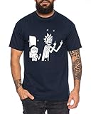RM Finger Herren T-Shirt Morty dan Sanchez Mr Rick Meeseeks Harmon, Farbe:Dunkelblau, Größe:XL