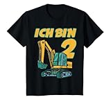 Kinder 2. Geburtstag Junge Schaufel-Bagger Radlader Ich bin 2 T-S