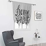 Home Sweet Home Fenstervorhang, Kalligraphisches Zitat für Einweihungsfeiern und Grußpartys, einfarbiges Design, dunkelt Vorhänge, schwarz weiß, 106,7 x 182,9