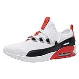 Battnot Herren Damen Unisex Sneaker Schwarz Weiß Rot, Männer Sportschuhe Mesh Atmungsaktiv Air Cushion Sneakers Leichte, rutschfeste Laufschuhe Tauchschuhe Outdoor rutschfeste Freizeitschuhe 35-46