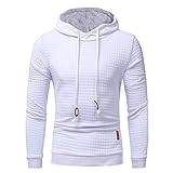 Herren Basic Drawstring Hoodie Kapuzenpullover Hooded Sweats - XXL Männer Sweatshirt Einfarbig Male Langarm Kapuzenjacke Linienstreifen Hoody Pullover mit Tasche Slim Fit Adult Jungen Schwarz Kap