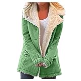 Mymyguoe Winterparka für Frauen Winterjacke Damen mit Fell Gefüttert Teddyfell Trenchcoat Wintermantel Warm Jacke Herbst Leichte Steppjacke Dicker Steppmantel Parka Jacke mit Kap