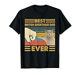 Best British Shorthair Dad Ever Retro Vintage Sonnenuntergang T-S