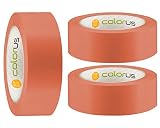 3 x Colorus Putzer-Abklebeband PLUS 38 mm x 33 m orange glatt | Bautenschutzband für Abkleben vor dem Verputzen und Gipsen | PVC-Klebeband für Innen und Außen | Abdeckband UV-beständig