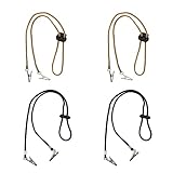AWYY 4 Stück Serviettenclip, Bib Kette, Verstellbarer Serviettenclip, Serviettenkette Latzclip, Flexible Lanyard Serviettenhalter,Serviette Bib Chain, für Restaurant Erwachsenes Kind (schwarz/gelb)