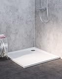 Combia Duschwanne flach Anti-Rutsch auch bodengleich Mineral-Colorat weiß quadratisch 90x90cm H=3,5