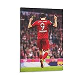 FC Bayern München Fußballmannschaft Robert Lewandowski Vintage-Poster, dekoratives Gemälde, Fußball-Fan-Poster, Wandbild, Wandgemälde für Schlafzimmer, Zuhause, 40 x 60