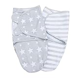 Lilly and Ben® Pucksack 2er Set I Baumwoll-Puckdecke in S/M (0-3 Monate) oder L (3-5 Monate) I Baby mühelos pucken I atmungsaktives Pucktuch mit weichen & verstellbaren Klettverschlü