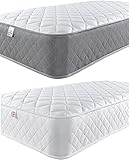 Aspire Beds Double Comfort Layers & AC Aspire-Cool Touch Diamond Tile Sleep Surface Foam Free Bonell-Federkern-Matratze, weißer Rand, kleines Doppelbett (122 x 180 cm)