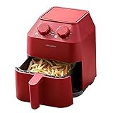 Pkfinrd Fritteuse Multifunktionale Luftölfreie elektrische Smart Electric Große Kapazität Französische Frites Maschine 2.8l (Color : Red, Size : 21.2 * 27 * 26.6cm)