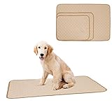 AIWOKE Waschbare Haustiermatte Trainingsunterlagen für Hunde,wasserdicht schnell einziehend Pet Pee Mat Wiederverwendbar Hygieneunterlagen PIPI Pads Für Welpen/Hunde/Katzen (S,24'x 18', Beige)