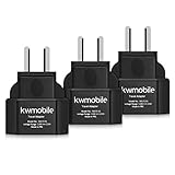 kwmobile 3X Reiseadapter Australien Typ-I - Eurostecker Reise Adapter zu Typ I Steckdose in Australien Neuseeland China - Stromadapter Urlaub Schw