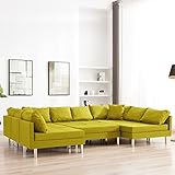 Modulares Sofa, Ecksofa Metallrahmen Polstersofa Wohnlandschaft U Form Gelb 293,5 x 187 x 57