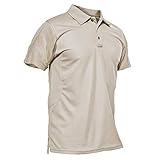 KEFITEVD Sommer Poloshirt Herren Outdoor Sport Tshirts Leicht Männer Tactical Shirt Militärkleidung Bundeswehr Tshirts Trendig Funktionsshirt Golf Sportshirt Khaki XL