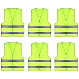 Xinyuan 6 Stück Warnwesten Unisex Sicherheitsweste,Unfallweste waschbar 360 Grad Refflektierend,KFZ Pannenhilfe Reflektorweste für Autofahrern Fahrern Arbeitsk