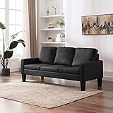 YOPOTIKA Sofa Couch Kunstleder Wohnmöbel Polstergarnitur 3-Sitzer-Sofa Schw