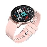 Smartwatch,Runde Bluetooth Smartwatch,Fitnessuhr, Fitness-Tracker,Touchscreen, Herzfrequenzmessung, Musik Wiedergabe, 5ATM wasserdicht, GPS